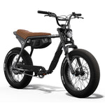 SUPER73 ZX SE electric bike with black frame and brown seat
