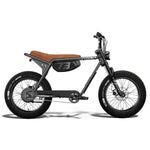 SUPER73-ZX SE electric bike with black frame and brown leather seat