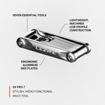 Lezyne SV Pro 7 silver multi tool with seven essential tools and aluminum side plates