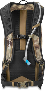 Dakine Syncline 16L hydration backpack in ashcroft camo pattern, rear view showing straps