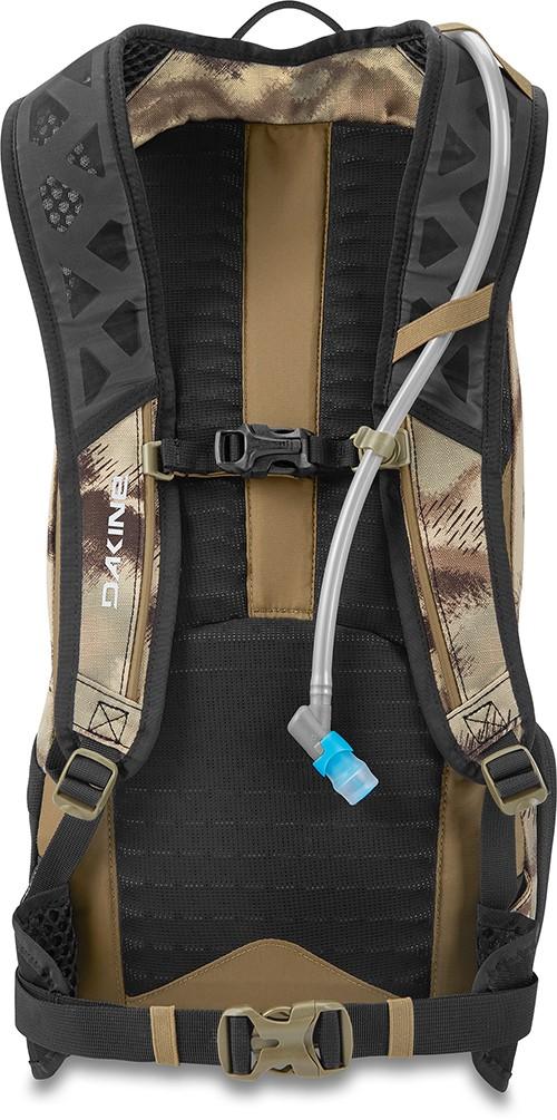 Dakine Syncline 16L hydration backpack in ashcroft camo pattern, rear view showing straps
