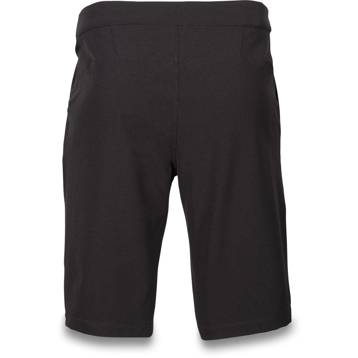 Black Dakine Men's Syncline mountain bike shorts back view on white background