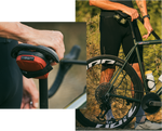 ALMSTHRE Signature Saddle Bag in rust red attached to bicycle seat post