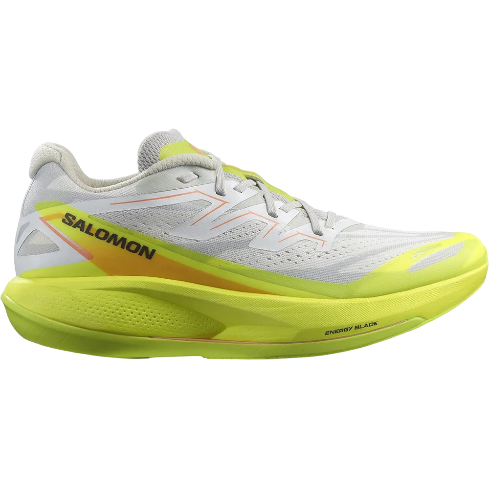 Salomon Phantasm 2 Men's running shoe in white and safety yellow colorway