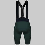 Gobik X women's cycling bib shorts in dark green with black suspenders