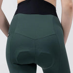 Gobik X Women's cycling bib shorts in forest green with black waistband