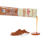 UnTapped Salted Cocoa maple syrup energy gel tube with cocoa powder and syrup drip