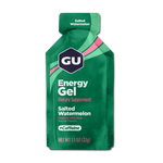 GU Energy Gel in Salted Watermelon flavor with caffeine, green packaging