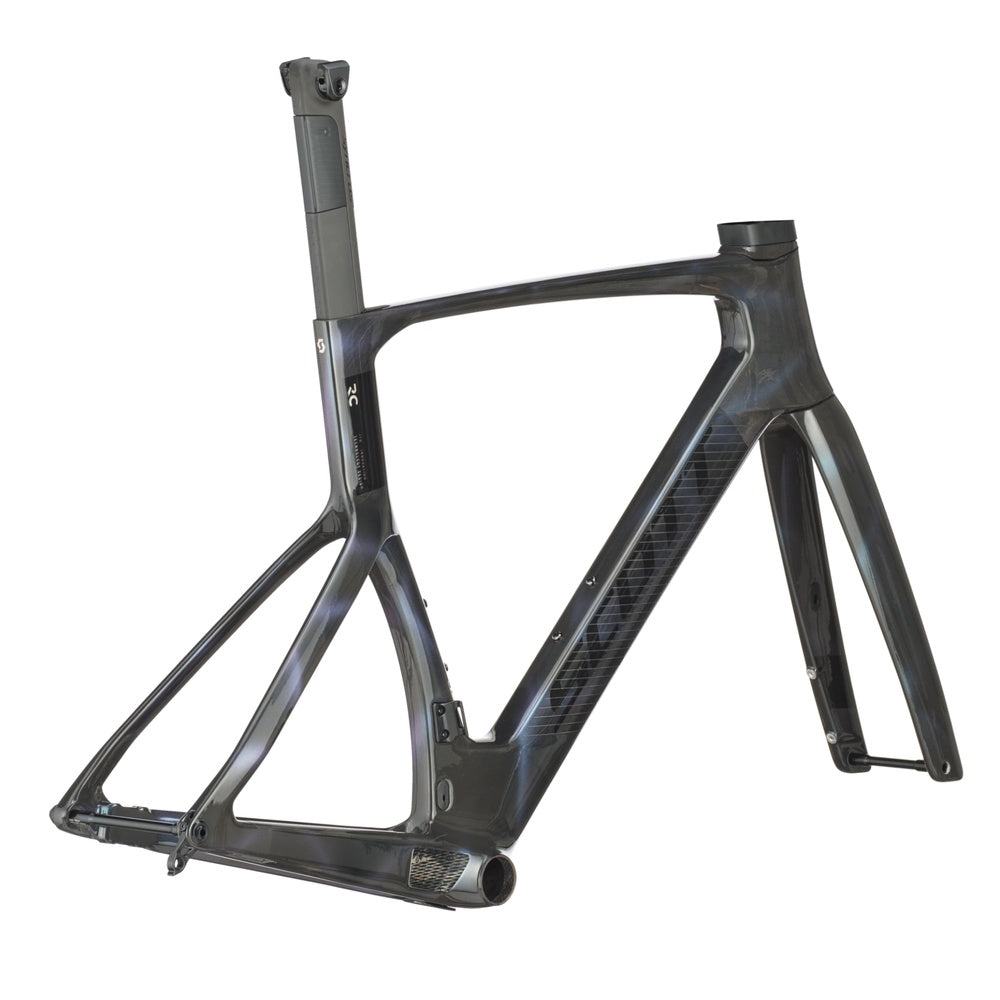 Scott Foil RC Ultimate HMX SL frameset in Sunbeam Black colorway with iridescent finish