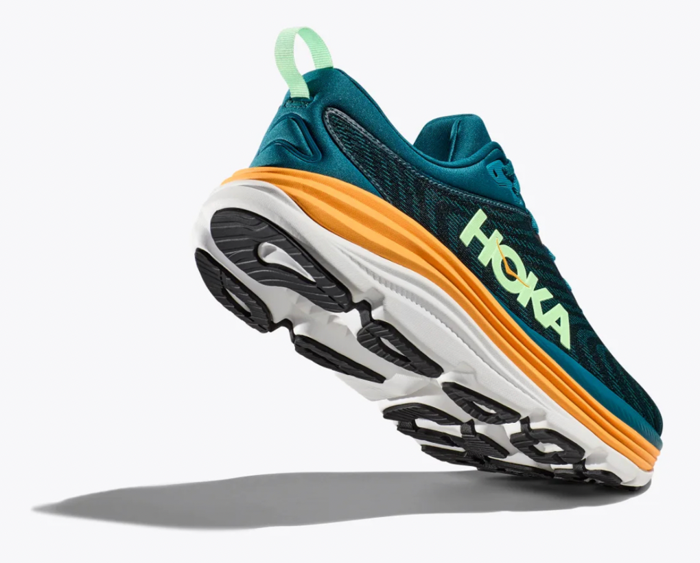 HOKA Gaviota 5 men's running shoe in Shadow Dusk teal with orange midsole