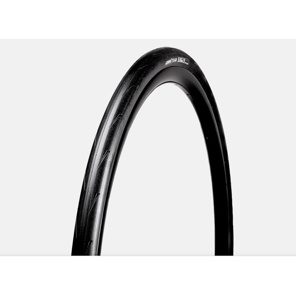 Goodyear Eagle black bicycle tire against clean white background