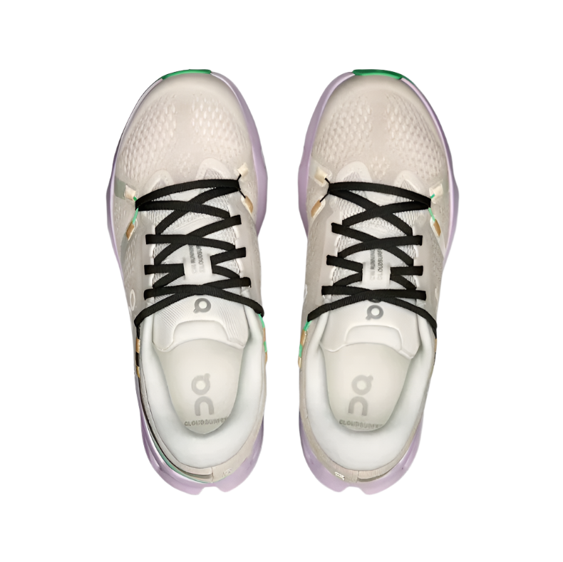 On Cloudsurfer 2 women's running shoes in pearl white with orchid purple accents