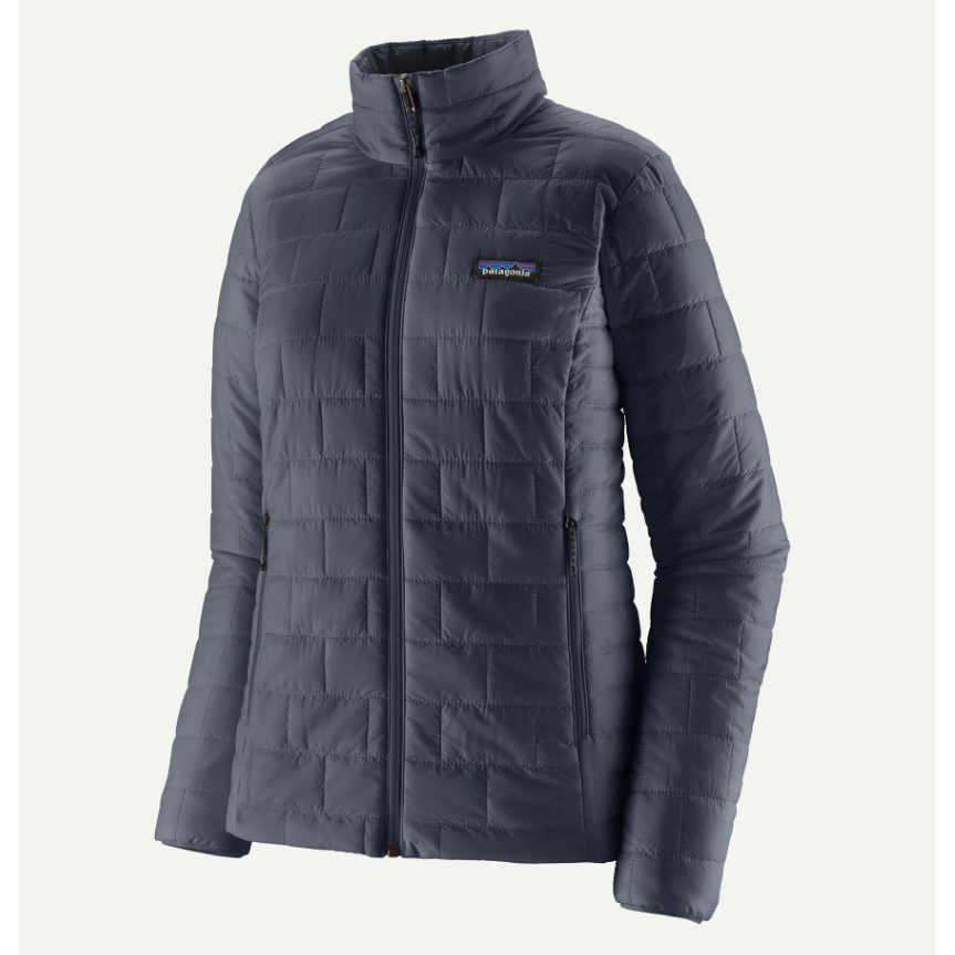 Patagonia Nano Puff Jacket in Smolder Blue, quilted insulated women's jacket with zip front