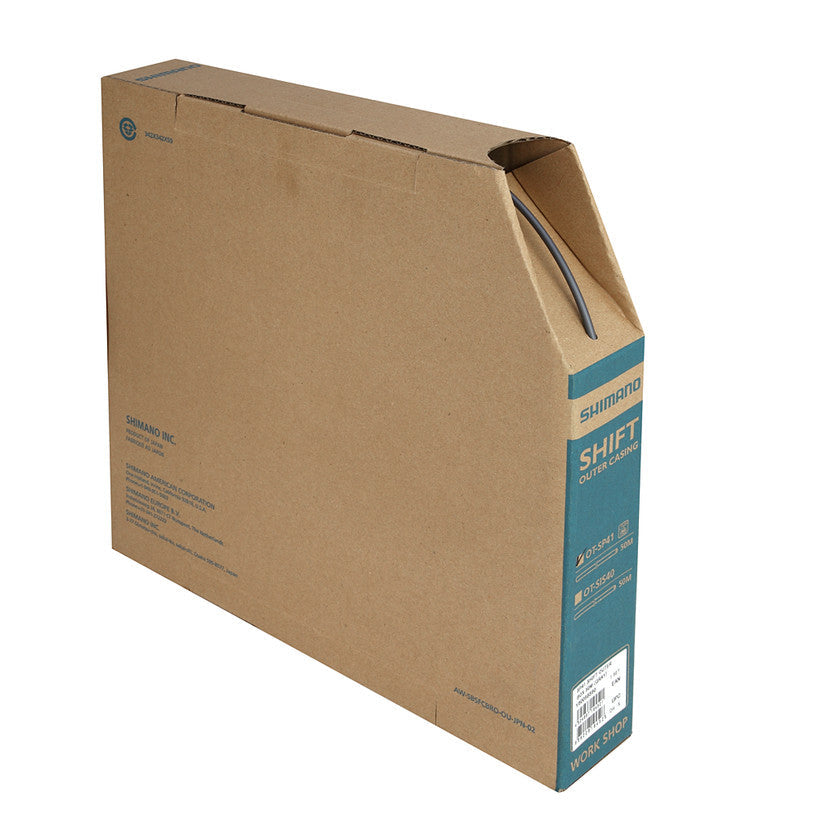 Shimano SP41 shift outer casing in grey color, packaged in retail box