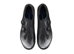 Shimano XC702 black cycling shoes with dual BOA dials and perforated design