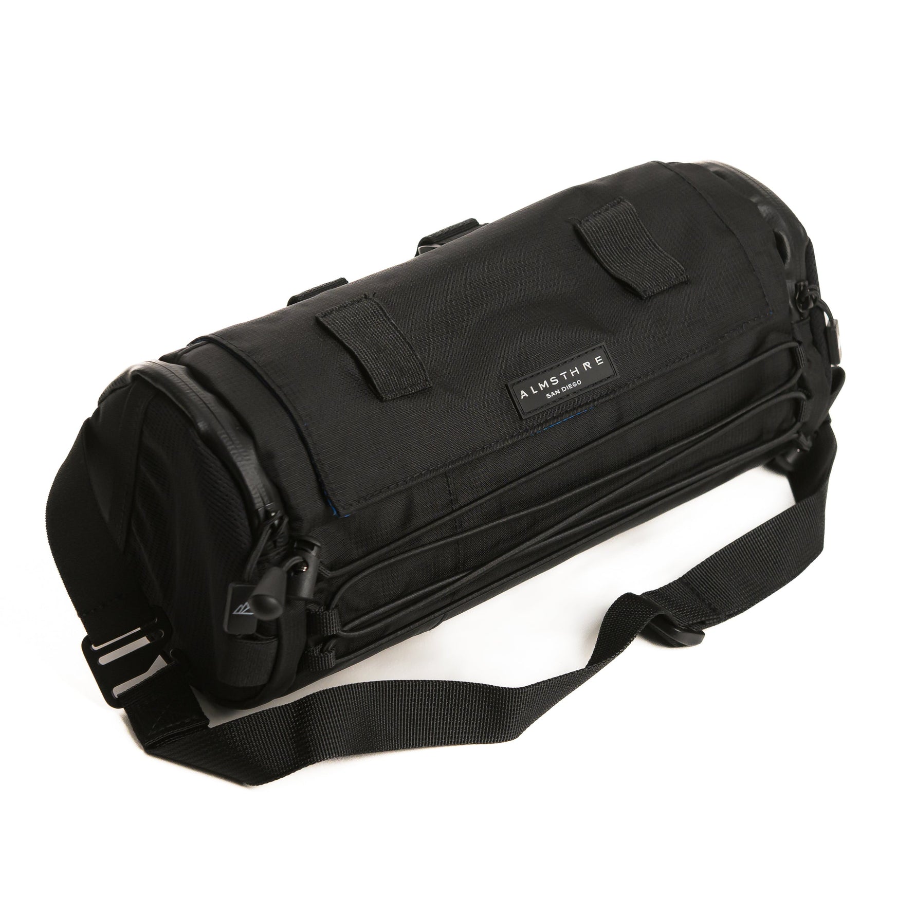 ALMSTHRE Signature XL Bar Bag in midnight black with shoulder strap