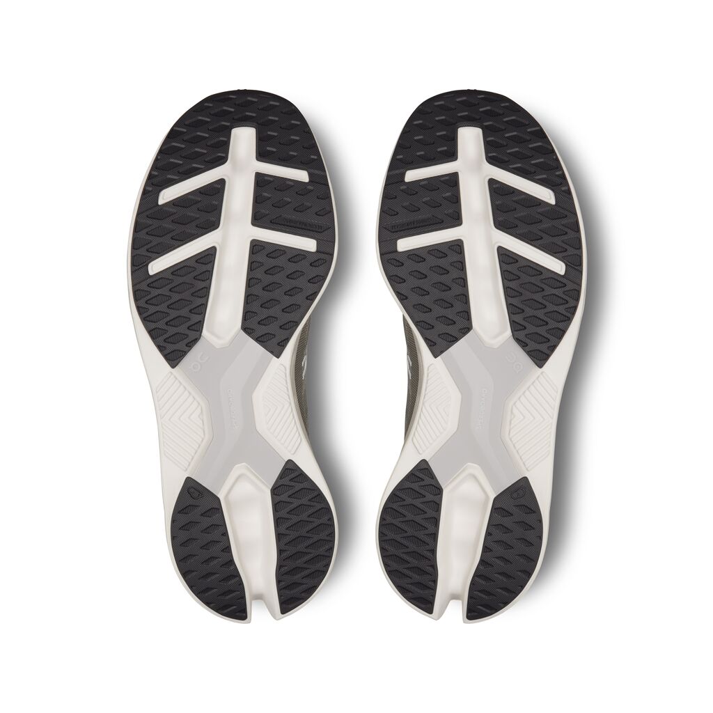 On Cloudeclipse running shoes outsole view showing white and black rubber tread pattern