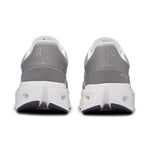 On Cloudeclipse men's running shoes in grey and white colorway, rear view