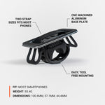 Black Lezyne Smart Grip Mount with CNC machined aluminum base and adjustable straps