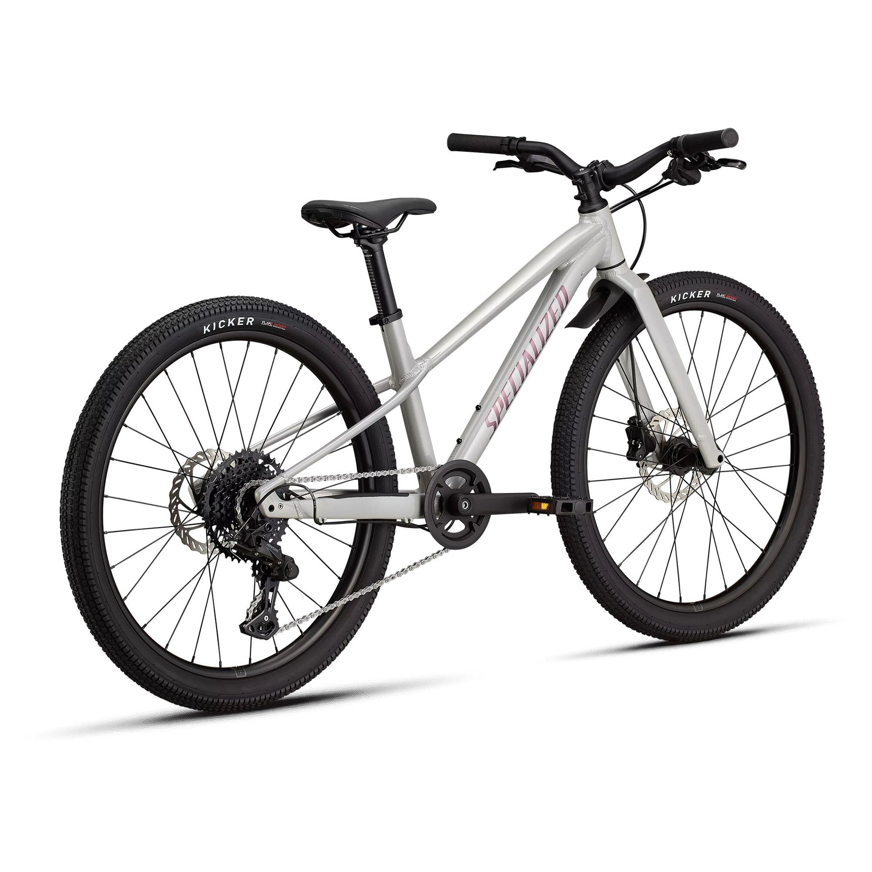 Specialized Riprock 24 kids mountain bike in light gray with black components