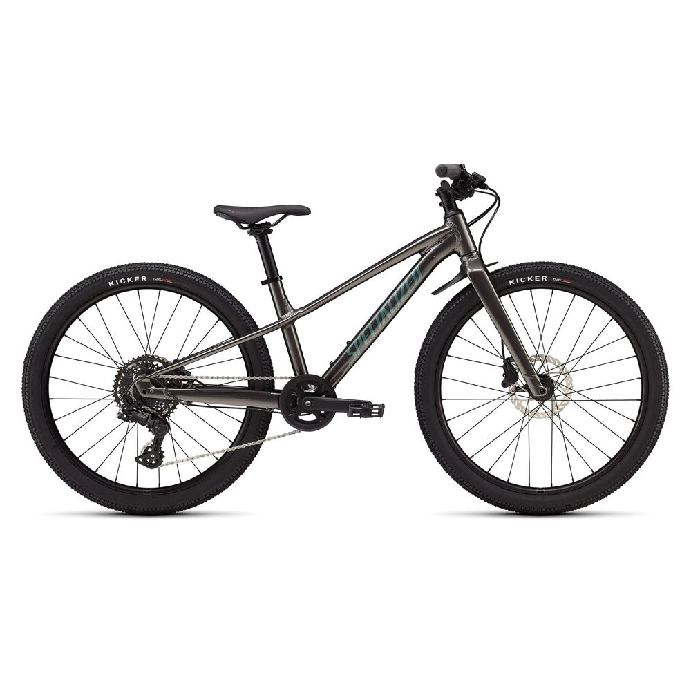 Specialized Riprock 24 kids mountain bike in gloss smoke metallic finish