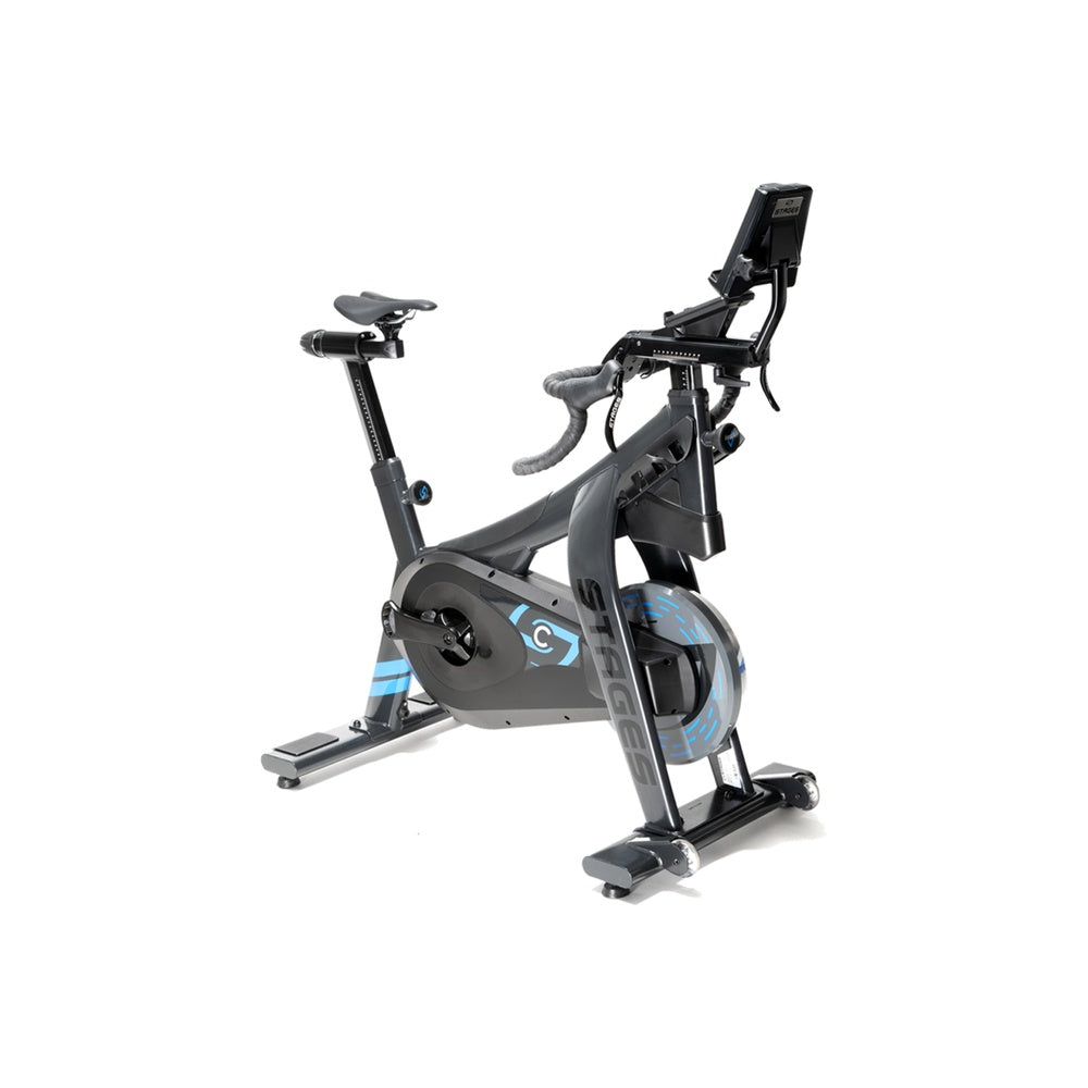 Stages SB20 Smart Bike in black and grey with professional studio lighting
