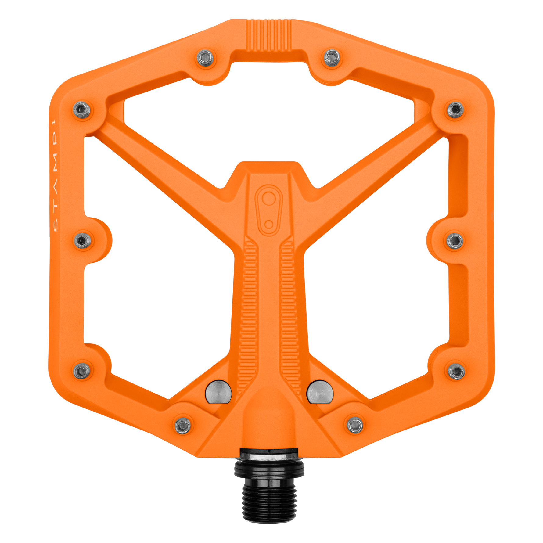 Orange Crank Brothers Stamp 1 Large mountain bike pedal with platform design