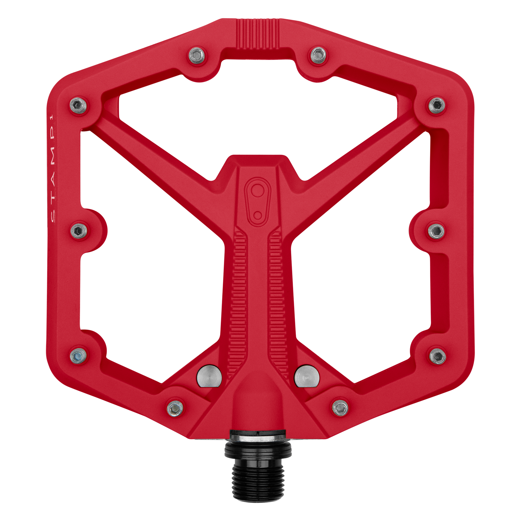 Red Crank Brothers Stamp 1 Large mountain bike pedal with aluminum platform