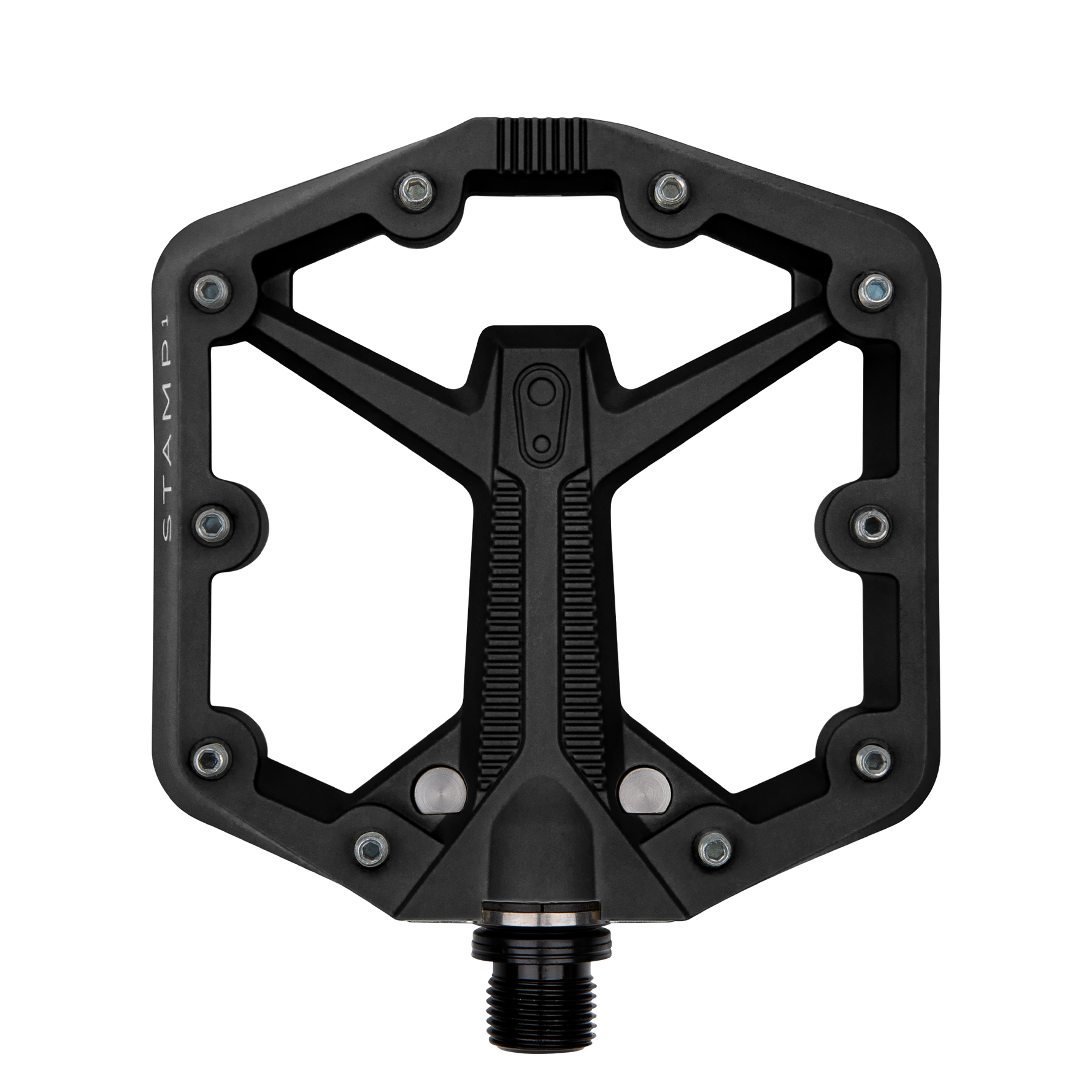 Black Crank Brothers Stamp 1 Small mountain bike pedal with platform design