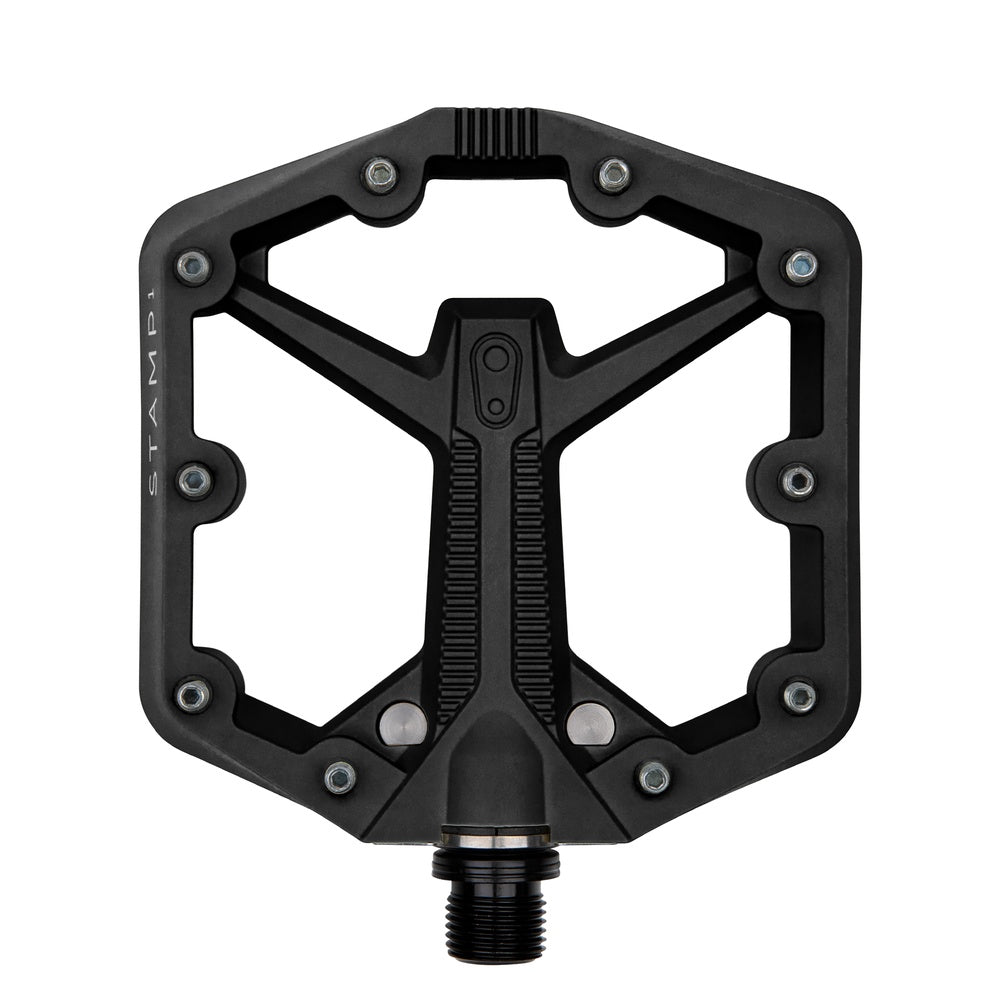 Crankbrothers Stamp 1 Gen 2 black mountain bike pedal with platform design