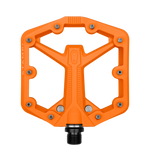 Orange Crank Brothers Stamp 1 Small mountain bike pedal with black spindle