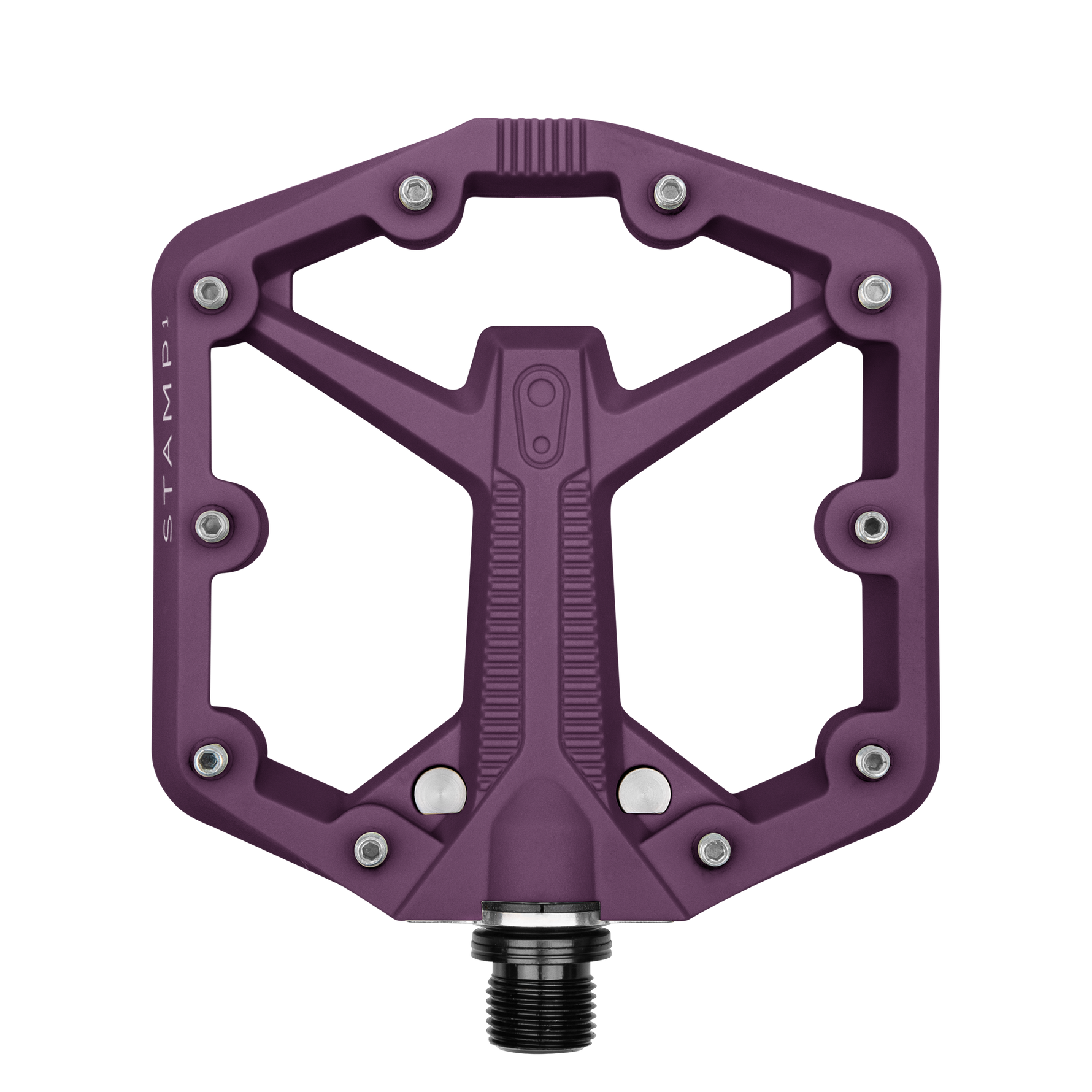 Purple Crank Brothers Stamp 1 Small bicycle pedal on white background