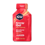 GU Energy Gel in Strawberry Banana flavor, red packet with no caffeine