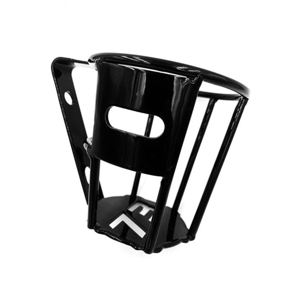 Black Super73 cup holder with metal cage design and mounting bracket