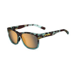 Tifosi Swank XL sunglasses in blue tortoise pattern with orange mirrored lenses