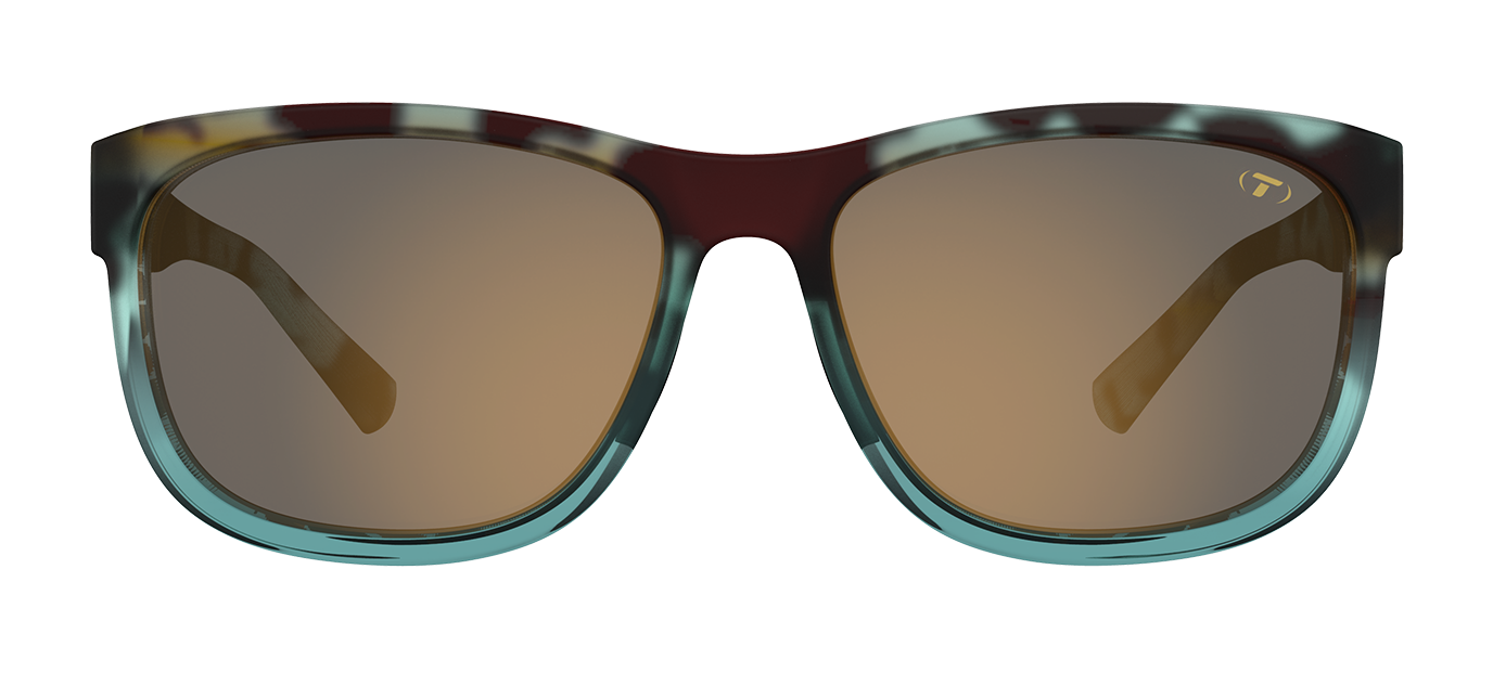 Tifosi Swank XL sunglasses in blue tortoise pattern with brown gradient lenses