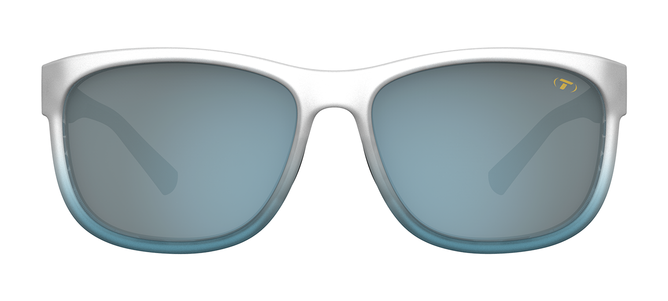 Tifosi Swank XL sunglasses with frost blue gradient frame and blue-tinted lenses