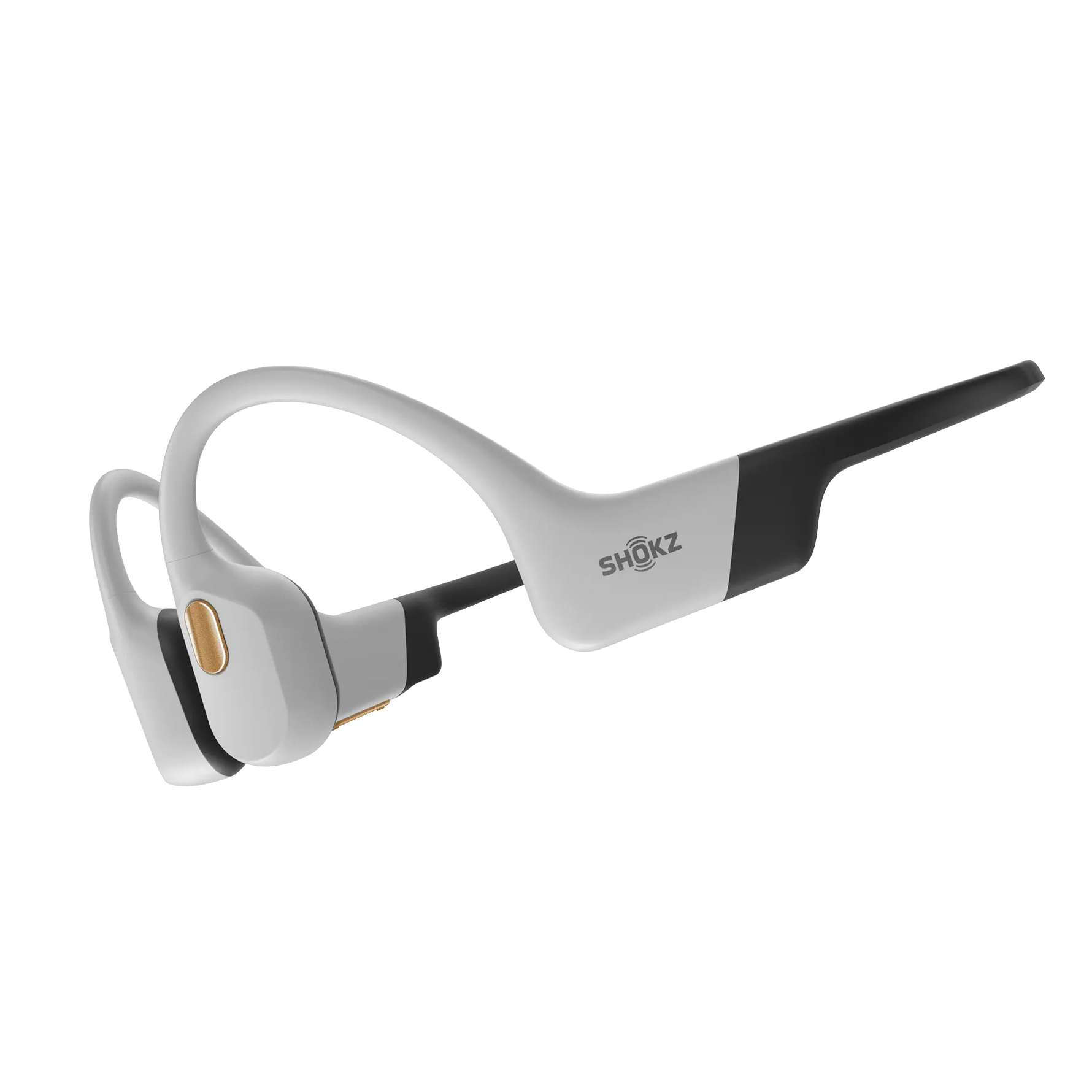 Shokz OpenSwim Pro bone conduction headphones in grey and black colorway