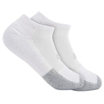Thorlos white micro mini no-show tennis socks with gray cushioned toe and heel