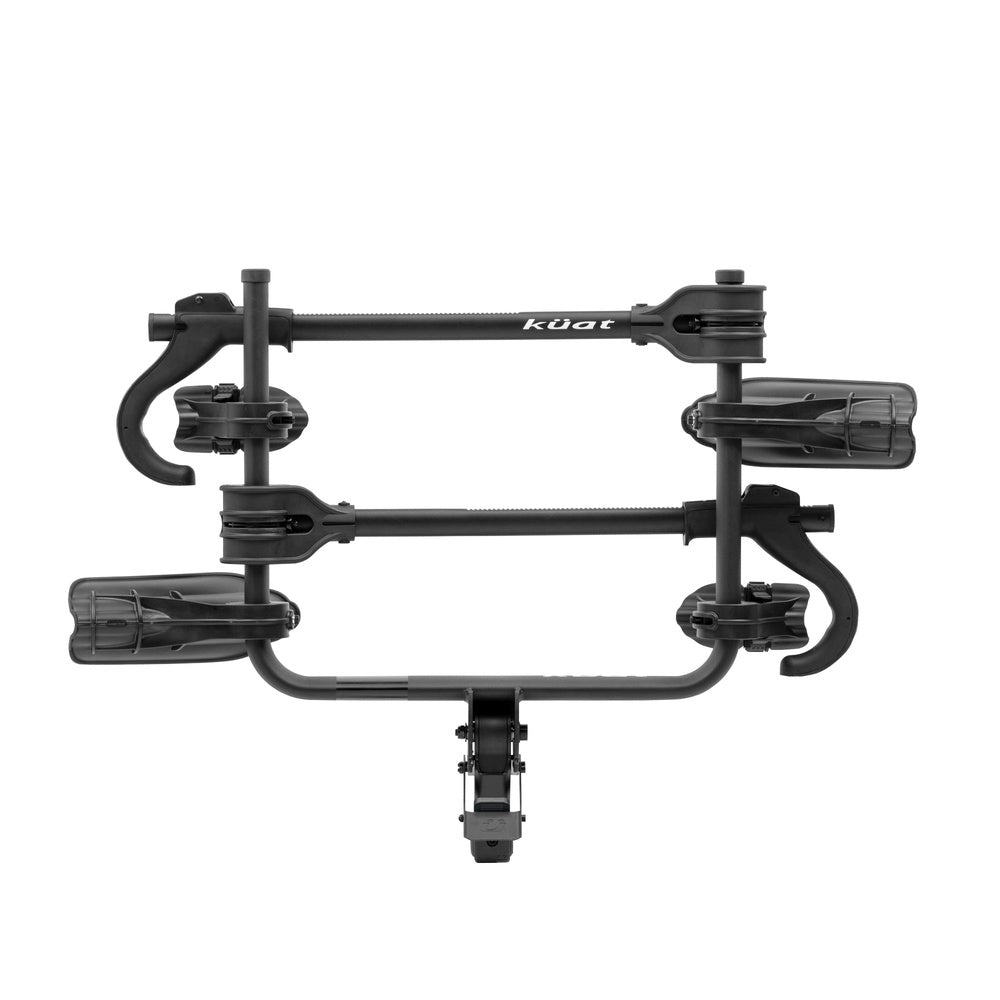 Kuat Transfer V2 black 3-bike hitch mount rack on white background