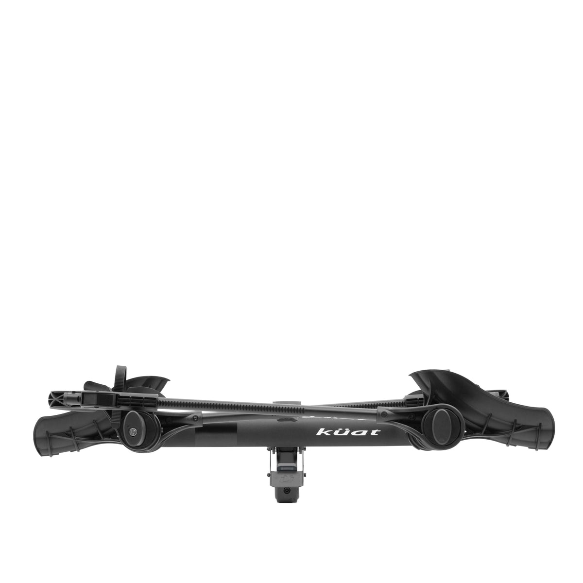 Kuat Transfer V2 2-inch 2-bike hitch rack in black, folded flat view