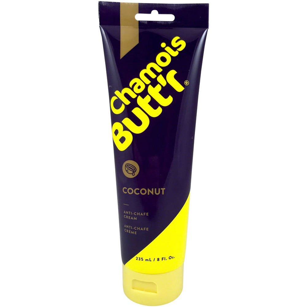 Chamois Butt'r Coconut Anti-Chafe Cream tube 235ml 8 fl oz navy yellow