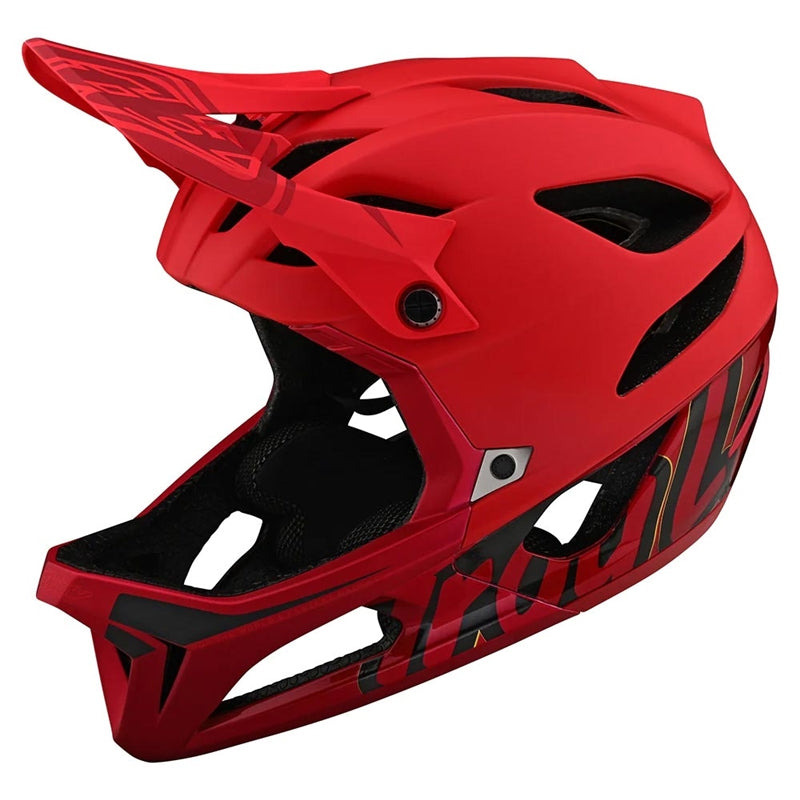 Troy Lee Designs Stage MIPS Helmet in Signature Red with full face protection