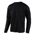 Troy Lee Designs black long sleeve Flowline jersey on clean white background