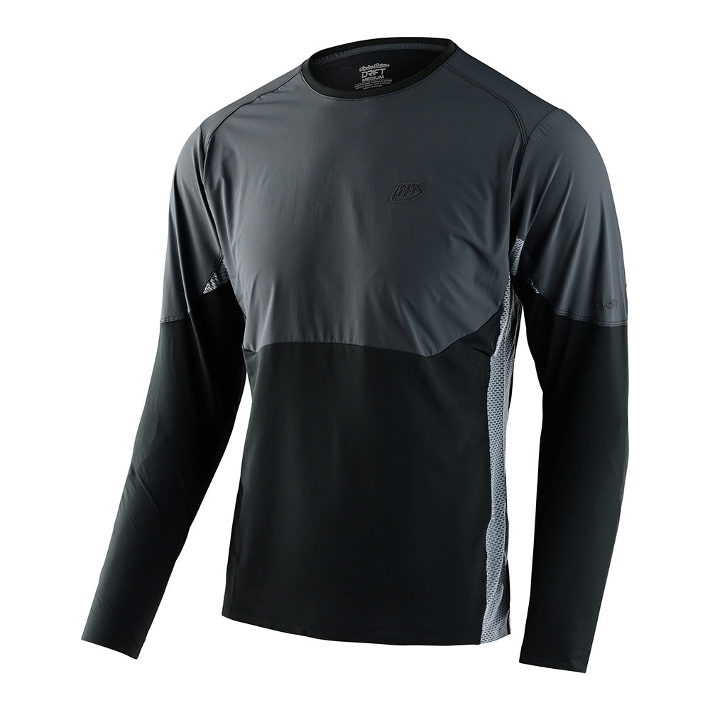 Troy Lee Designs Drift long sleeve jersey in carbon gray and black colorblock