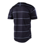Troy Lee Designs Flowline Short Sleeve Jersey in Revert Black colorway with white horizontal stripes