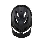 Troy Lee Designs A3 Mips Helmet Uno in Black showing top view with ventilation