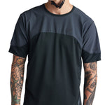 Troy Lee Designs Drift SS Jersey in Dark Charcoal Carbon colorway on model