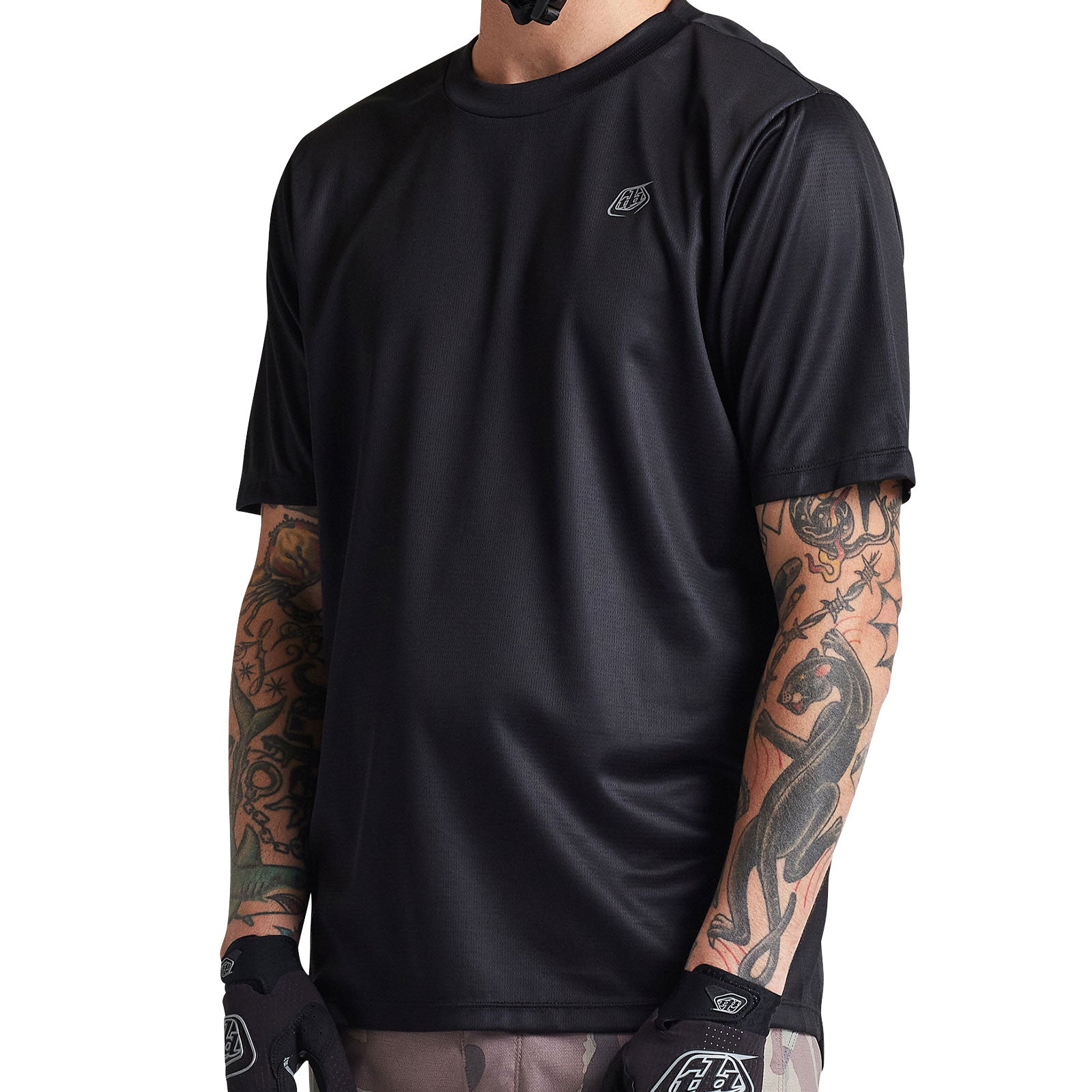 Troy Lee Designs Flowline Short Sleeve Jersey in solid black with TLD logo