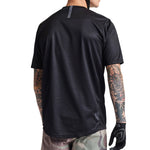 Troy Lee Designs Flowline Short Sleeve Jersey in solid black, back view showing athletic fit